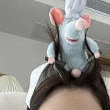 Women Cute Mouse Cartoon Animal Remy Ratatouille Plush Toy Headbands