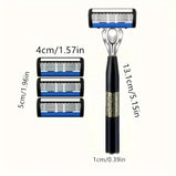 Safety Razors Washable Classic Metal Normal Beard And Mustache, 7-layers Manual Men's Razor