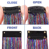 16 Colors Clip in Hair Tinsel Kit, Sparkling Party Tinsel Hair Extension