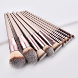 Makeup Brush Set 18Pcs Champagne Synthetic Makeup Brushes Travel Set