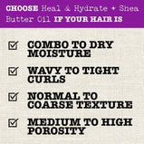 Maui Moisture Heal & Hydrate + Shea Butter Shampoo to Moisturize Tight Curly Hair, 19.5 fl oz
