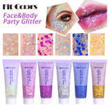 Body Glitter Gel 50 ml, Glitter Sequins Shimmer Liquid Eyeshadow