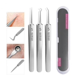 Professional Facial Blackhead Remover Tweezers, Extractor Acne Removal Kit Pimple Popper Tool