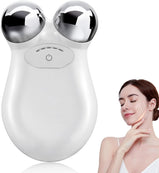 Microcurrent-Facial-Device, Microcurrent Face Massager Roller for Skin Care, Facial Massager Face Rollers for Women & Men, Glossy White