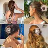 Flower Claw Clips, 2 PCs Fluffy Flower Hair Clips for Women