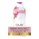 Olay Fresh Outlast Body Wash, Star Apple & Hibiscus, 22 fl oz