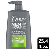 Dove Men+Care Fresh and Clean 2-in-1 Shampoo and Conditioner, 25.4 oz