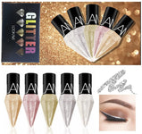 Glitter Liquid Eyeliner Colorful Set,5 Colors Metallic Shimmer White Silver Gold Diamond Eye Liner