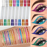 16 Color Glitter Liquid Eyeliner Set Colorful Waterproof Long Lasting Eyeliner