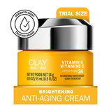 Olay Regenerist Vitamin C + Peptide 24 Face Moisturizer for Dry Dull Skin, Trial Size, 0.5 oz