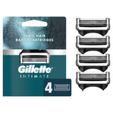 Gillette Intimate Groin Razor Cartridges;  4 Razor Blade Refills