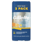 Gillette Antiperspirant and Deodorant for Men;  Sport Active;  Twin Pack;  3.8 oz