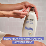 Aveeno Stress Relief Moisturizing Body and Hand Lotion with Prebiotic Oat, Lavender Scent, 18 oz