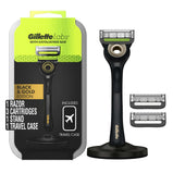 Gillette Labs with Exfoliating Bar Men's Razor Gold Edition, 3 Razor Blade Refills & Magnetic Stand