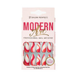 Salon Perfect Modern Art Abstract Swirl Nail Set, File & Glue Included, 30 Pieces