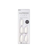 KISS imPRESS Color Medium Coffin Press-On Nails, 'Frosting', 30 Count
