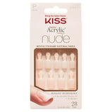 KISS Salon Acrylic Nude French Press-On Nails Light Pink Petite Square Shape 31 Ct