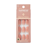 KISS imPRESS Bare but better Medium Coffin Gel Press-On Nails, Glossy Light Neutral, 30 Pieces