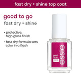 essie 8 Free Vegan Nail Care Clear Top Coat, Good To Go, 0.46 fl oz