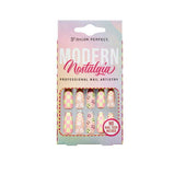 Salon Perfect Artificial Nails, 115 Modern Nostalgia Pink Checkers, File & Glue Included, 30 Nails