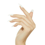 KISS Gel Fantasy Sculpted Long Coffin Glue-On Nails, Glossy Light White, 'True Color', 28 Ct.