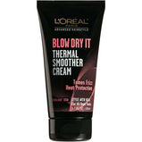 L'Oreal Paris Blow Dry It Heat Thermal Smoother Cream Tames Frizz Heat protection, 5.1 fl oz