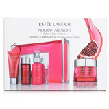 ESTEE LAUDER - Nutritious Super-Pomegranate Nourish All Night Set: Night Creme+ Milky Lotion+ Lotion Intense Moist+ Cleansing Form ... 4pcs+2bags