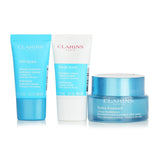 CLARINS - Hydra-Essentials Collection: Hydra-Essentiel Cream 50ml + Fresh Scrub 15ml + SOS Hydra Mask 15ml + Bag 114373 3pcs+1bag