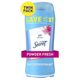 Secret Invisible Solid Antiperspirant and Deodorant, Powder Fresh, Twin Pack, 2.6 oz