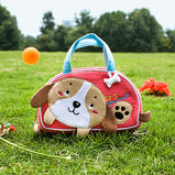 [Little Dog] Embroidered Applique Kids Mini Handbag / Cosmetic Bag / Travel Wallet (7.1*4.3*2)