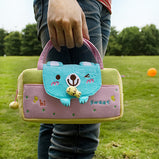 [Sweet Bear] Embroidered Applique Kids Mini Handbag / Cosmetic Bag / Travel Wallet (7.8*5.5*1.4)