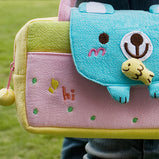 [Sweet Bear] Embroidered Applique Kids Mini Handbag / Cosmetic Bag / Travel Wallet (7.8*5.5*1.4)