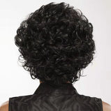 Black high-temperature silk wig women's short curly hair rose net chemical fiber headgear