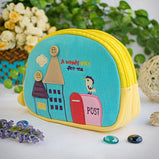 [A Windy Day] Embroidered Applique Cosmetic Bag / Camera bag / Hand Purse Wallet (7.1*5.1*2.8)