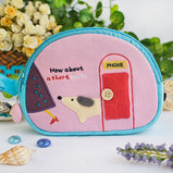 [A Short Walk] Embroidered Applique Cosmetic Bag / Camera bag / Hand Purse Wallet (7.1*5.1*2.8)