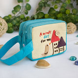 [A Windy Day For Me] Embroidered Applique Pouch Bag / Cosmetic Bag / Carrying Case (4.9*3.7*2.4)