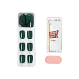 KISS imPRESS 'Emeralds' Color Press-On Nails, Green, Short Length, Square Shape, 33 Ct.