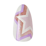 KISS Salon Design Press-On Nails, 'All 4 Me', Purple, Medium Almond, 31 Pieces