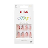 KISS Salon Design Press-On Nails, 'Made U Look', Brown-Red, Medium Almond, 31 Pieces