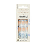 LoveShackFancy x imPRESS Limited Edition Short Square Press-On Nails, Blue, 30 Pieces