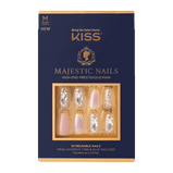 KISS Majestic Nails, 'In a Crown', 30 Reusable Medium Coffin Shape Jeweled Nails
