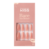 KISS Bare but Better Sculpted Nude Fake Nails, Nude Glow, 28 Count