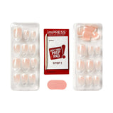 KISS imPRESS Long-Lasting Short Square Gel Press-On Nails, Glossy Light Pink, 30 Pieces