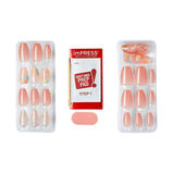 KISS imPRESS Medium Coffin Gel Press-On Nails, Glossy Light Pink, 30 Pieces