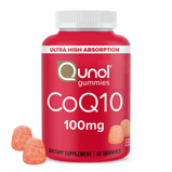 Qunol CoQ10 Gummies (60 Count) with Ultra-High Absorption, 100mg Heart Health Supplement, Vegan and Gluten Free
