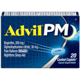 Advil PM Pain and Headache Reliever Ibuprofen Caplets;  20 Count