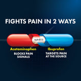 Advil Dual Action With Acetaminophen Pain and Headache Reliever Ibuprofen Caplets;  144 Count