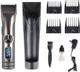 Bosonshop Professional Cordless Rechargeable Hair Clipper Kit for Men with Charging Base for Barbers 4 Guide Combs & 5 Speeds