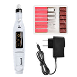 1Set Nail art small portable USB sander pen-type electric can be connected to the charging treasure unloading manicure type professional to remove dead skin