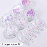 6PCS/Set Nail Beauty Chrome Glitter Kit;  Nail Sequin Nail Art Mirror Powder Decoration